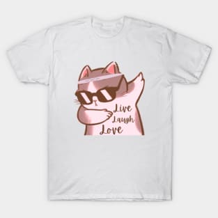 LIVE LAUGH LOVE CUTE KITTY CAT T-Shirt